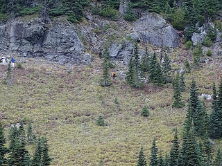 Trail switchbacking up the hill.