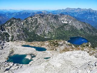 Klonaqua Lakes (right) and Chiwaukum Ridge