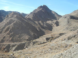 looking back up at the middle peak
