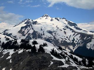 Southeast side of Glacier Peak as seen from Tenpeak. 
Cool Glacier, Chocolate Glacier, North Guardian Glacier, Dusty Glacier