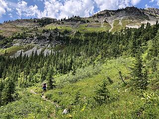 Ascending Frosty Pass, Slate Pass, Buckskin Ridge, Frosty Pass, PCT Loop 8/12-8/19/20