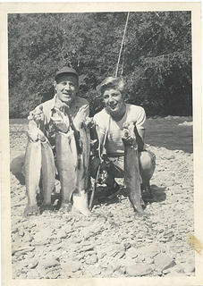 JDK and Chad Kirk - Queets Valley - probably 1953 - photo John Dewitt Kirk Jr.