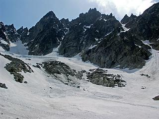 Lower moraine of Colchuck Glacier.