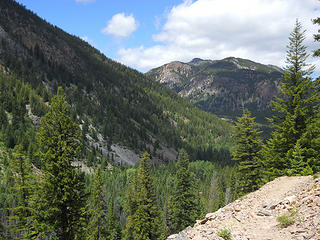 View towards the Lost Creek headwaters, Cougar and Hidden Lakes 6/19 to 6/22/17