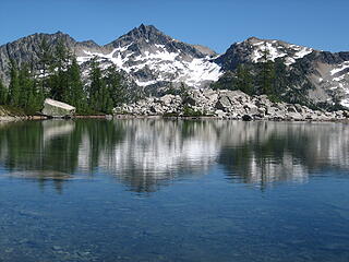 view of Frisco Pk from our lake camp