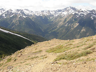 Views and trail heading down Buckhorn.