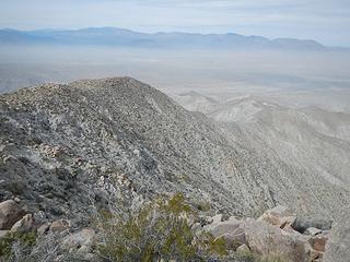 25 mile long ridge from Santa Rosa Mountain to Travelers Peak