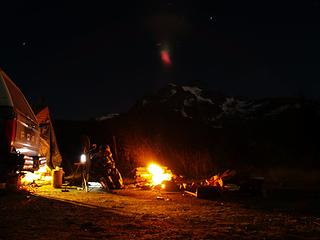 Campsite fire.