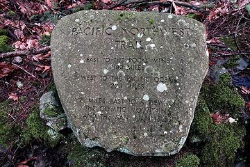 Pacific Northwest Trail rock (there's also a large sign and area map 100 feet up the trail)