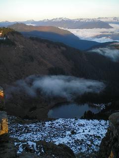 Sauk lake and fall snow.