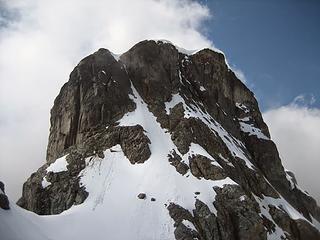 We took the highest and longest snow gully on left