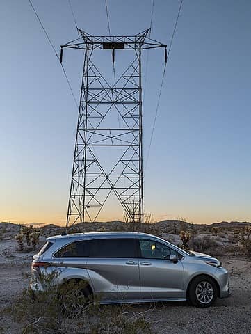 The van did fine on the powerline road used for access.