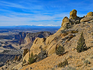 Mtn biker enjoying the view from the top of Burma. 
Smith Rock State Park, Terrebonne OR 3/12/18