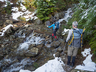 The creek crossing was slicker than it looked