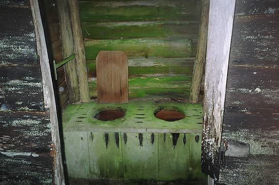Drum's Two-Seater Outhouse  Elwha River  November 2005