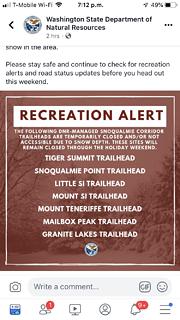 Closed trailheads