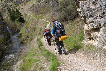 Sam, Martha, and Cole along the Rapid River, Idaho.