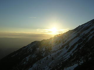 We started the descent just as the sun dropped behind the ridge