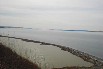 lagoon and beach - Rainer is between the two points of land