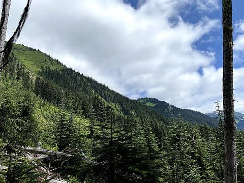 Views hiking up switchbacks