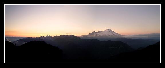 View toward Twin Sister Range, Loomis mountain and Mt Baker from Dock Butte Summit