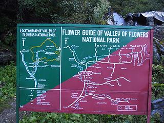 Valley of Flowers sign at check-post