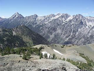 Stuart, Sherpa, Argonaut, Colchuck, Dragontail, and Little Annapurna from Navaho.