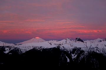 First light touches Baker, 7:33am