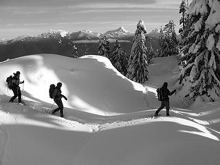 Leaving the summit