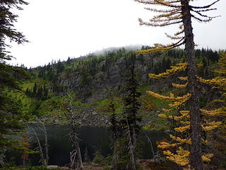 Lake Donald - the ridge in the background was the scramble route to the high meadow