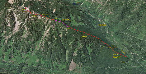 Bald Eagle route on Google Earth