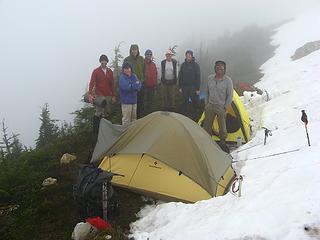 Both parties together at the camp.