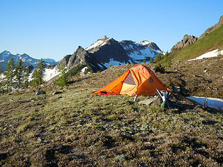 Grindstone behind camp