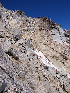 Upper section of gulley going to False Summit.