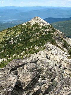 Point 7179' and Priest Lake from the summit of Mount Roothaan.