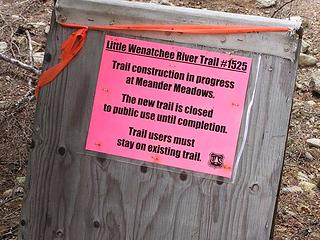 Trail work in progress on Little Wenatchee
