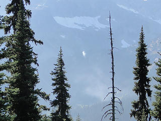 Lewis Lake fire below Corteo Peak.