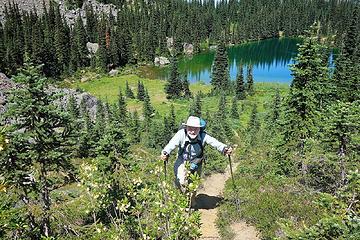 above sivler lake, approaching hawk