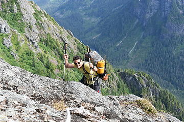 Andy gaining the ridge.