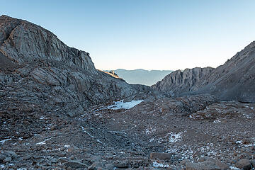 looking back on trail camp tarn