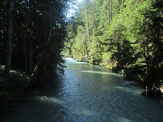 Thunder Creek from the bridge about a mile in