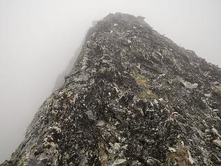 whiteout on the summit ridge