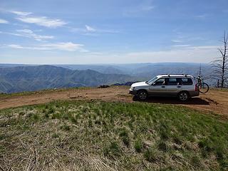 Camp spot and view of Mt Wilson across the Snake.