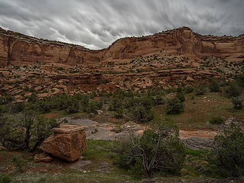 Our last morning in Knowles Canyon, the clouds were very turbulent, but it didn’t rain.