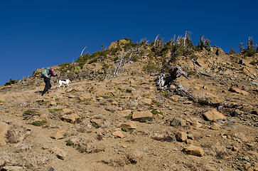 Hikers heading up Earl