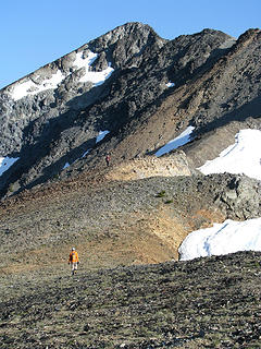 Niko and Monty enjoy a nice ridge walk with Robinsons Peak teasing them.