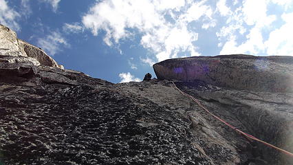 Enjoyable climbing on Burgundy Spire.