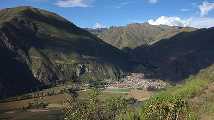 View down to Lamay where we would catch a van back to Cusco. The hike down was steep but a nice trail