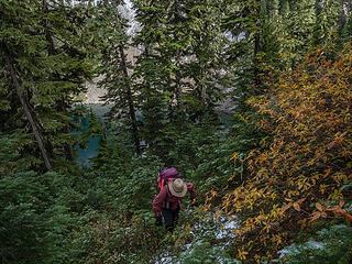 Wandering the slopes above Third Lake . . .