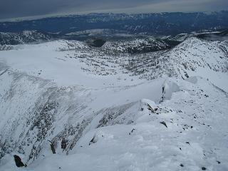 looking back down the ridge from summit